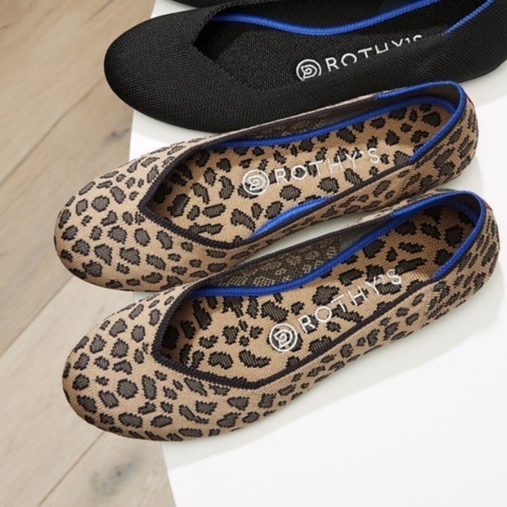 NEW Rothy’s The Flat - Cheetah Animal Print Round Retired 6.5